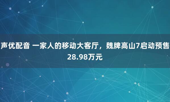 声优配音 一家人的移动大客厅，魏牌高山7启动预售28.98万元
